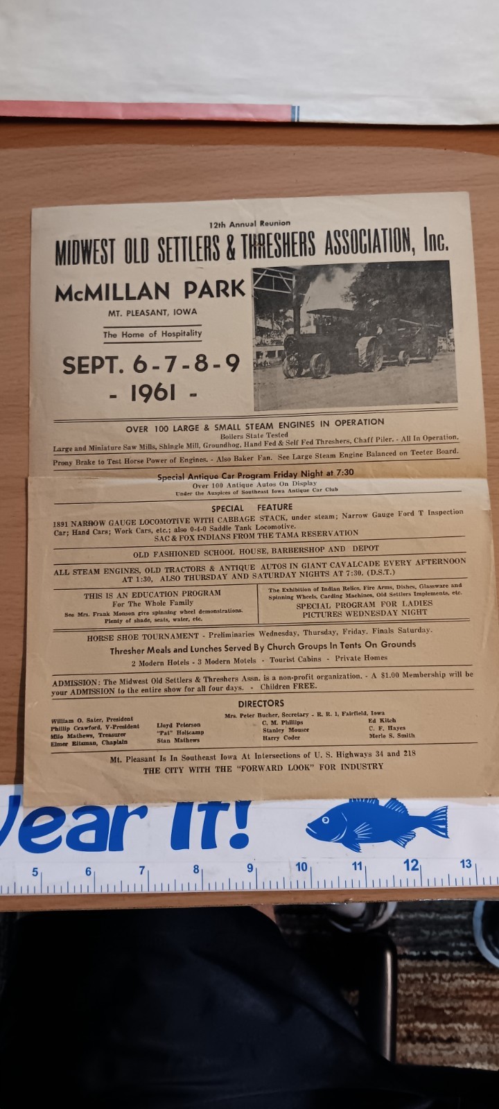 1961 Old Settlers And Threshers Association. McMillan Park, Mount Pleasant Iowa