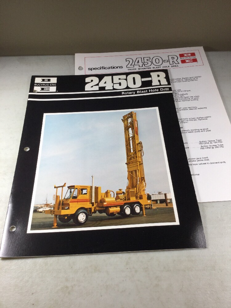 Lot Of Bucyrus Erie 2450-R Rotary Blast Hole Drill Sales Brochures (Original)