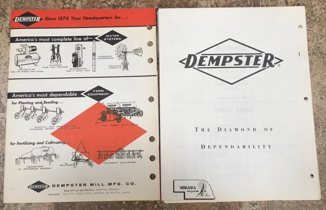 Dempster Industries Owners Manual Fertilizer Beatrice Nebraska