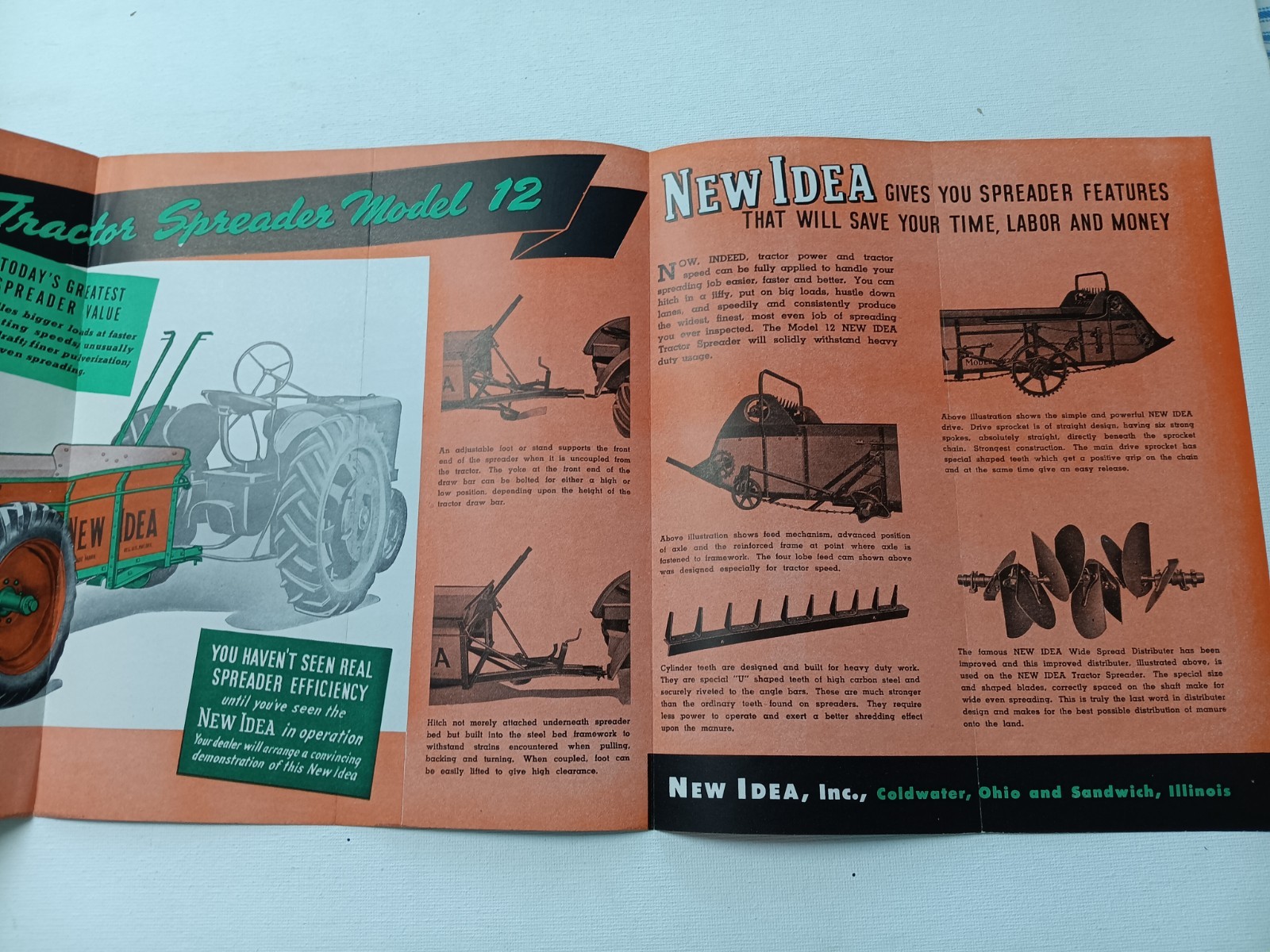 Model 12 New Idea Manure Spreader Equipment Sales Brochure Pamplet