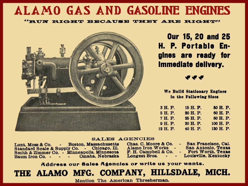 1905 Alamo Gas Engines NEW Metal Sign: Run Right Because they ARE Right!