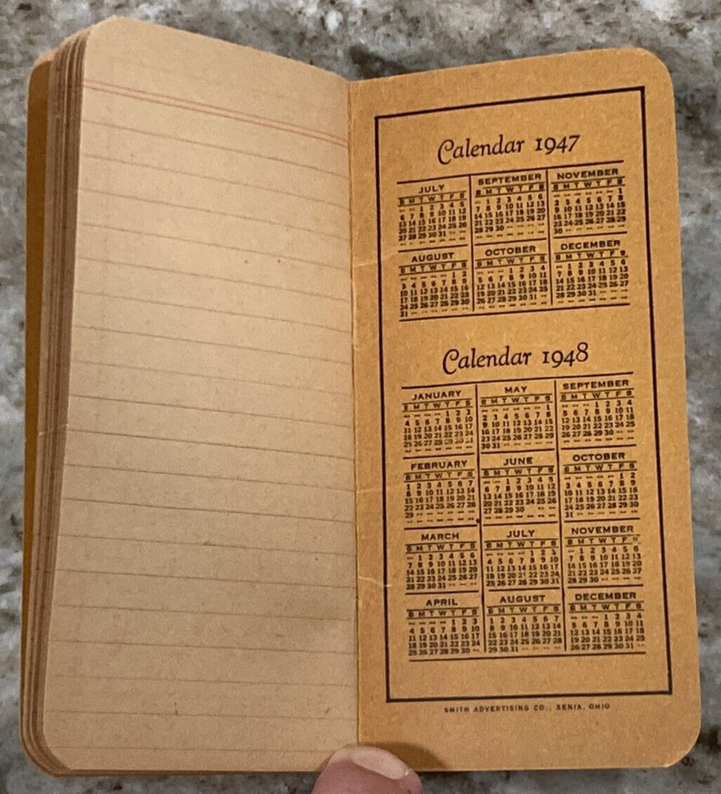 L.P. GUNSON & CO. Rochester NY Farming Seed Memo Booklet 1947 Memo Book A994