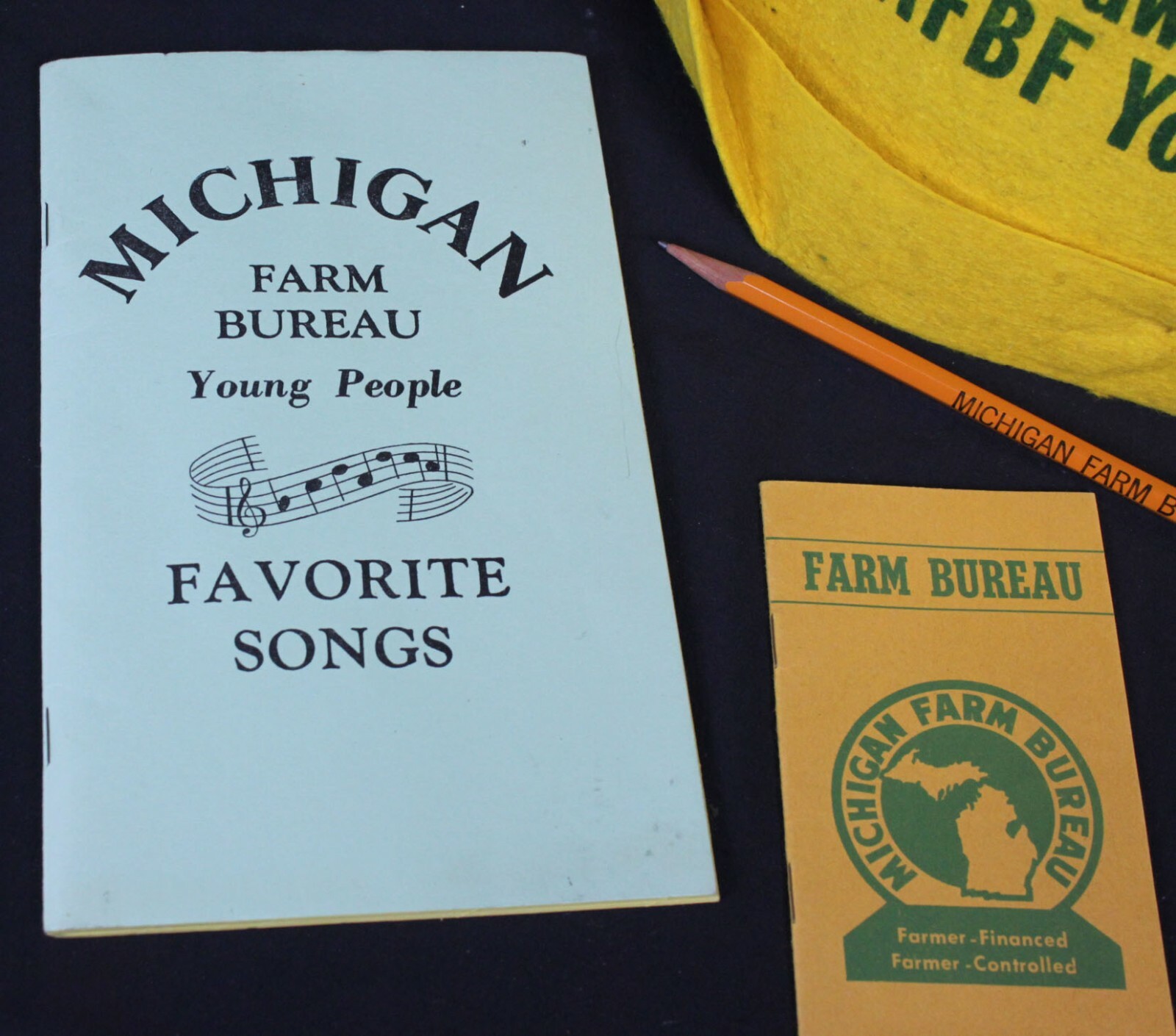 Vtg Farm Bureau Young People Midwest Camp Hat Song Book Tablet 1956 AFBF Pencil