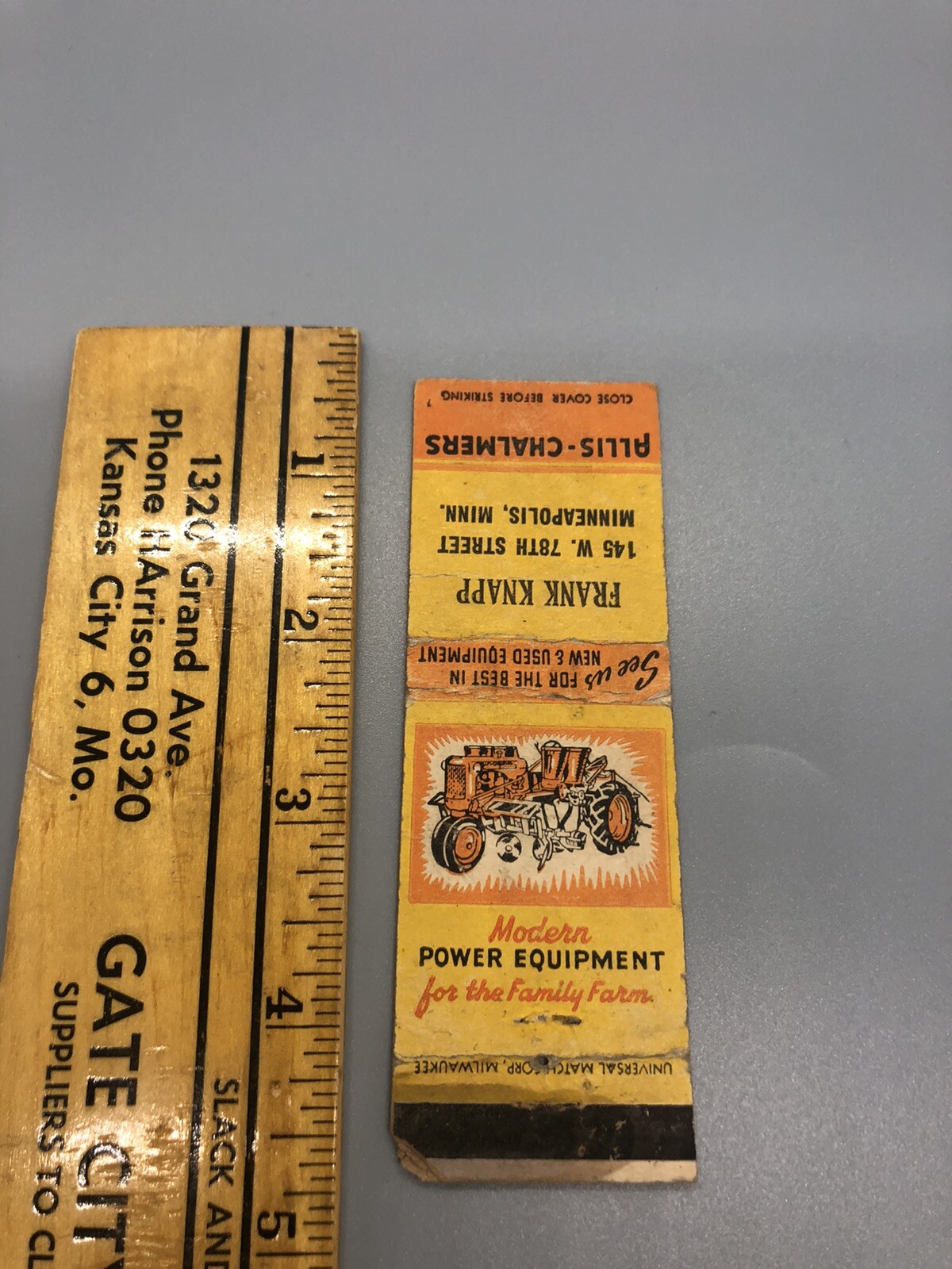 Allis Charmers Tractor match book collectible Cool!