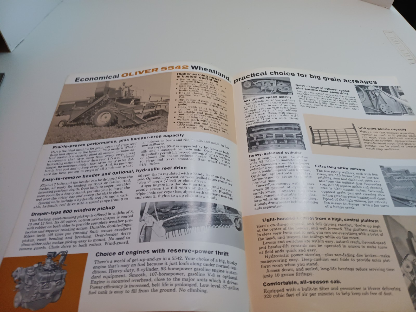 Oliver 5542 Wheatland Combine Tractor Dealers Sales Brochure 1971