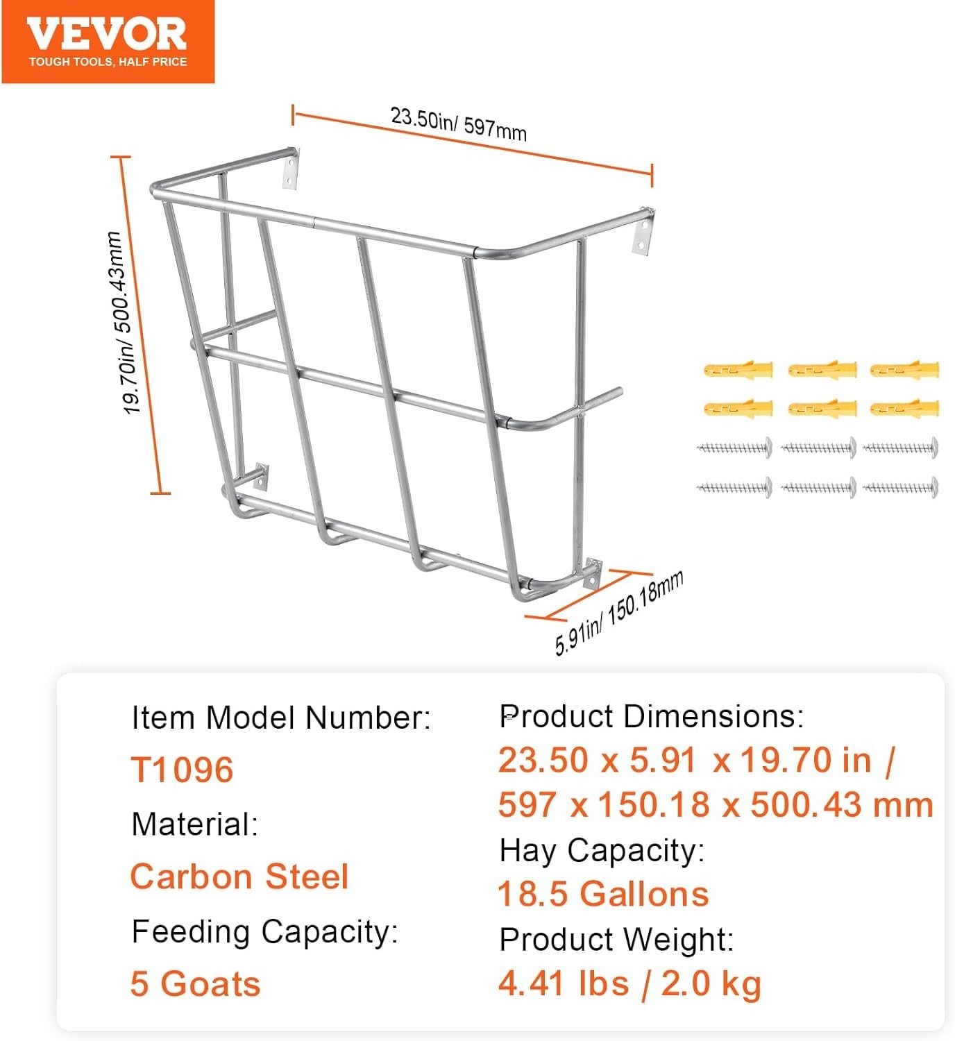 Space-Saving 18.5 Gallon Hay Feeder Rack for Multiple Outdoor Livestock Feeding