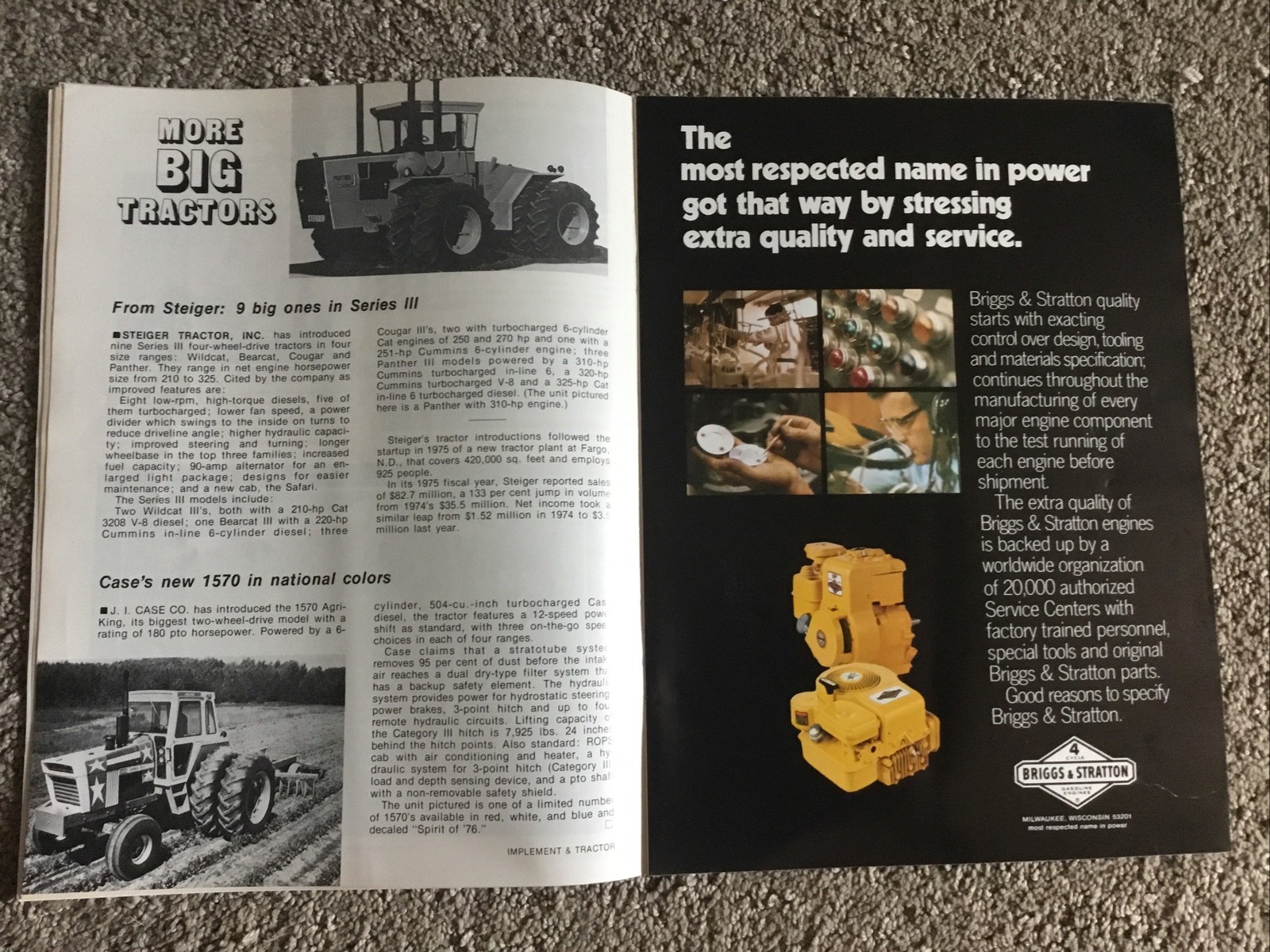 Implement & Tractor Magazine March 21, 1976 Farming Agriculture Vintage Ads J