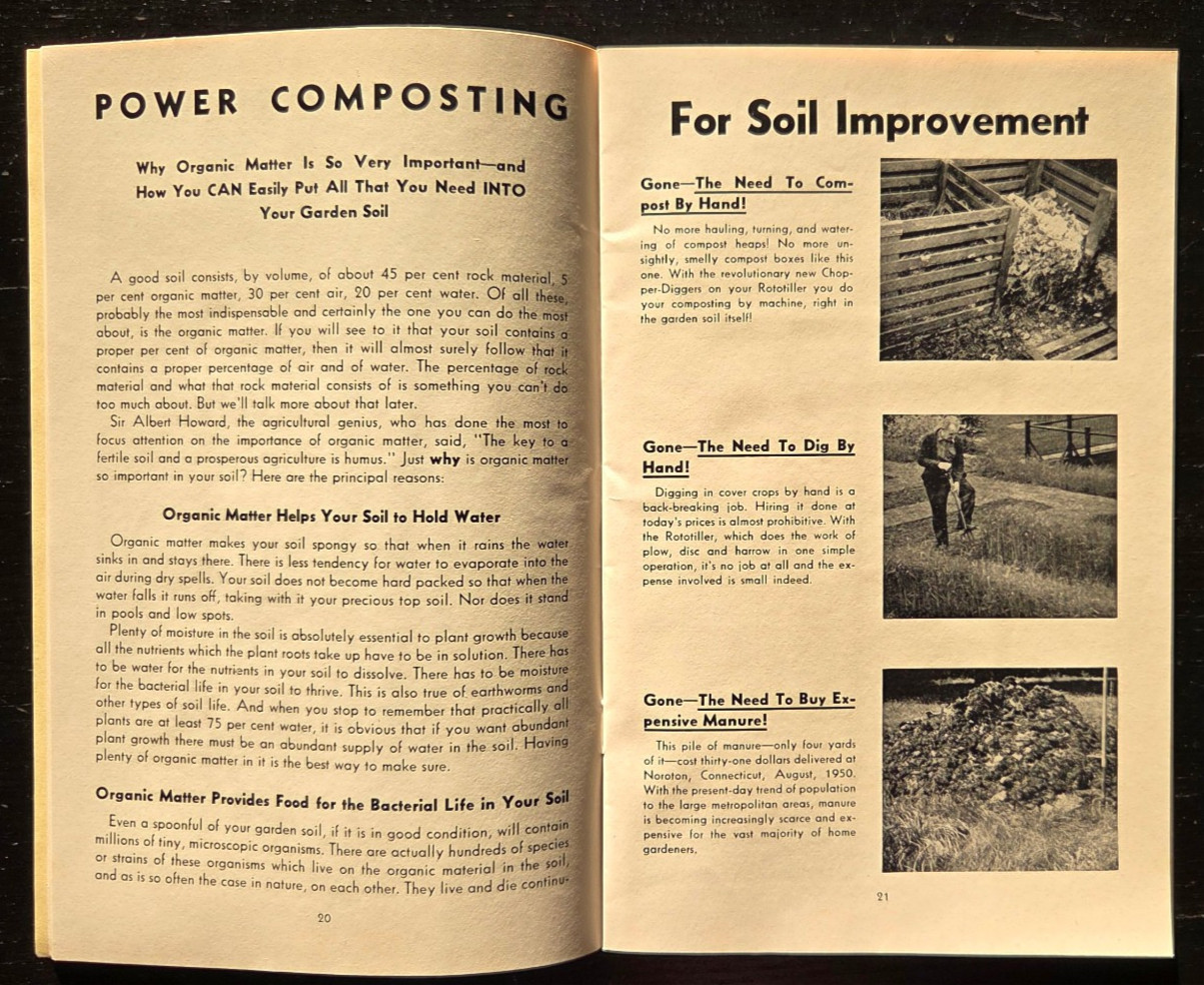1954 ROTOTILLER SPECIAL EDITION SALES CATALOG BROCHURE BOOKLET TROY NEW YORK
