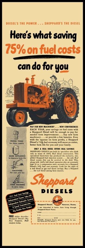 Sheppard Diesel Tractors NEW Sign, 16&Prime; x 48&Prime; USA STEEL XL Size – 8 POUNDS