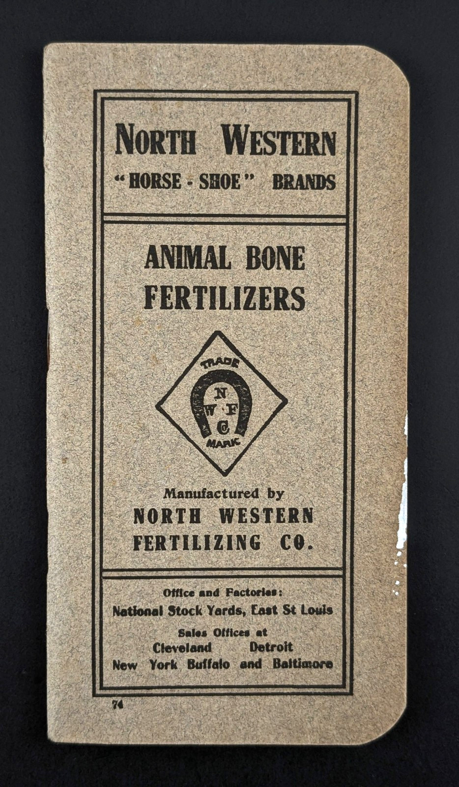 North Western Fertilizing Co Advertising Notebook Animal Bone Fertilizers 1909