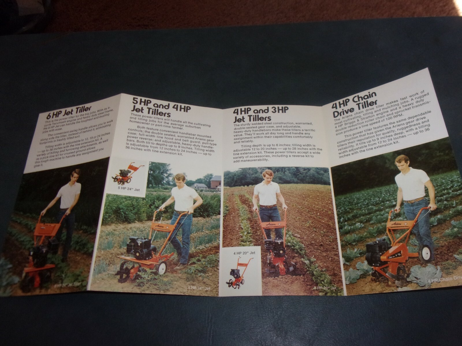 ARIENS POWER TILLERS BROCHURE *** VINTAGE ORIGINAL