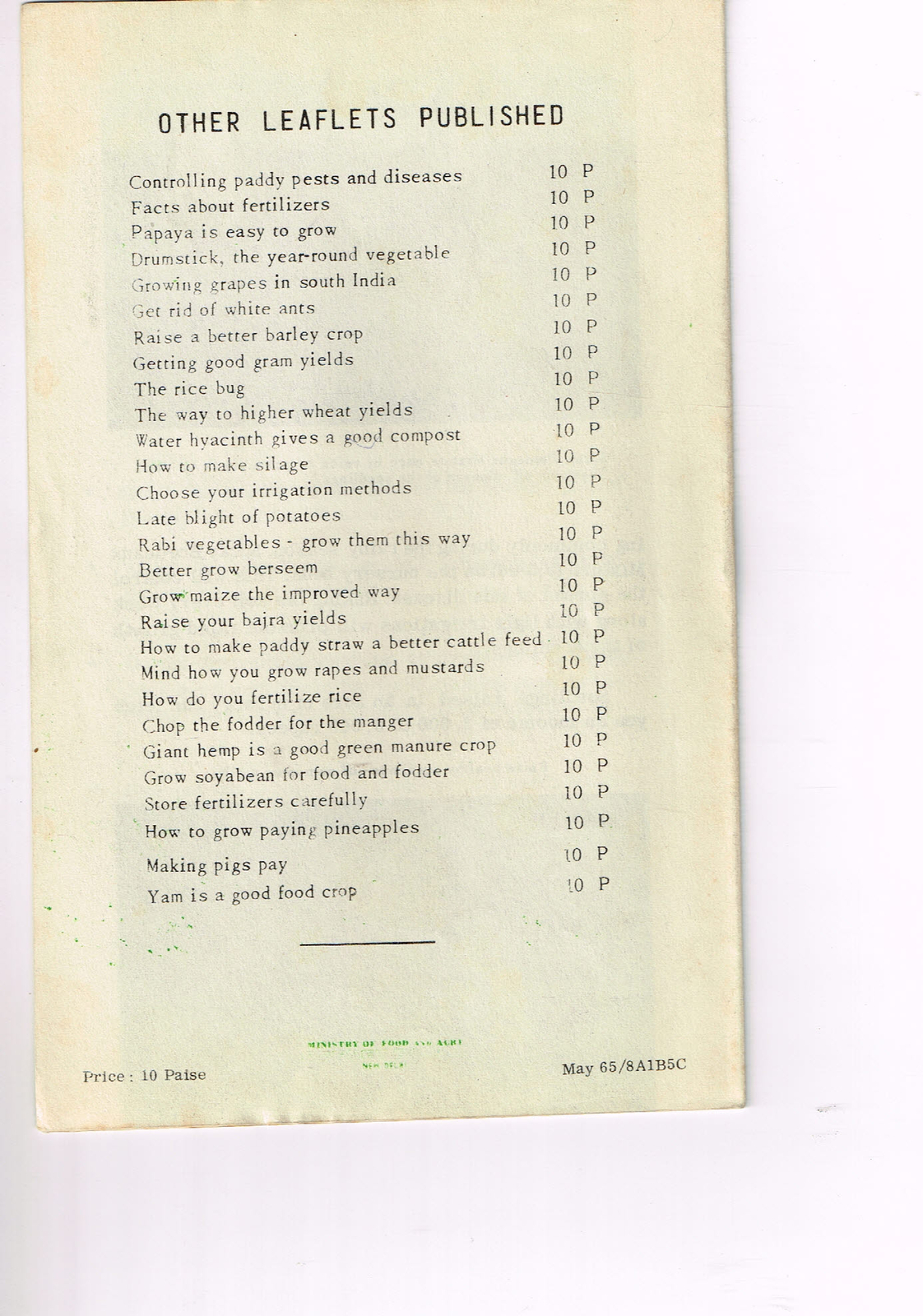 Vintage 1960s Farm Brochure India New Delhi How to Raise Vegetable Nurseries