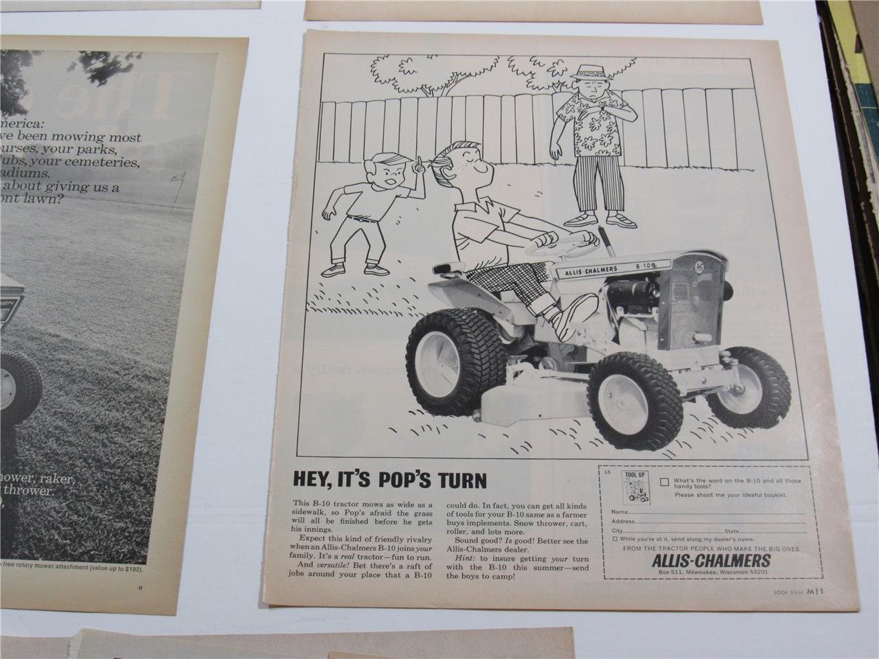 ORIGINAL VINTAGE ANTIQUE~ 1950s – 70s MIXED RIDE & PUSH LAWNMOWER ~ PRINT AD LOT