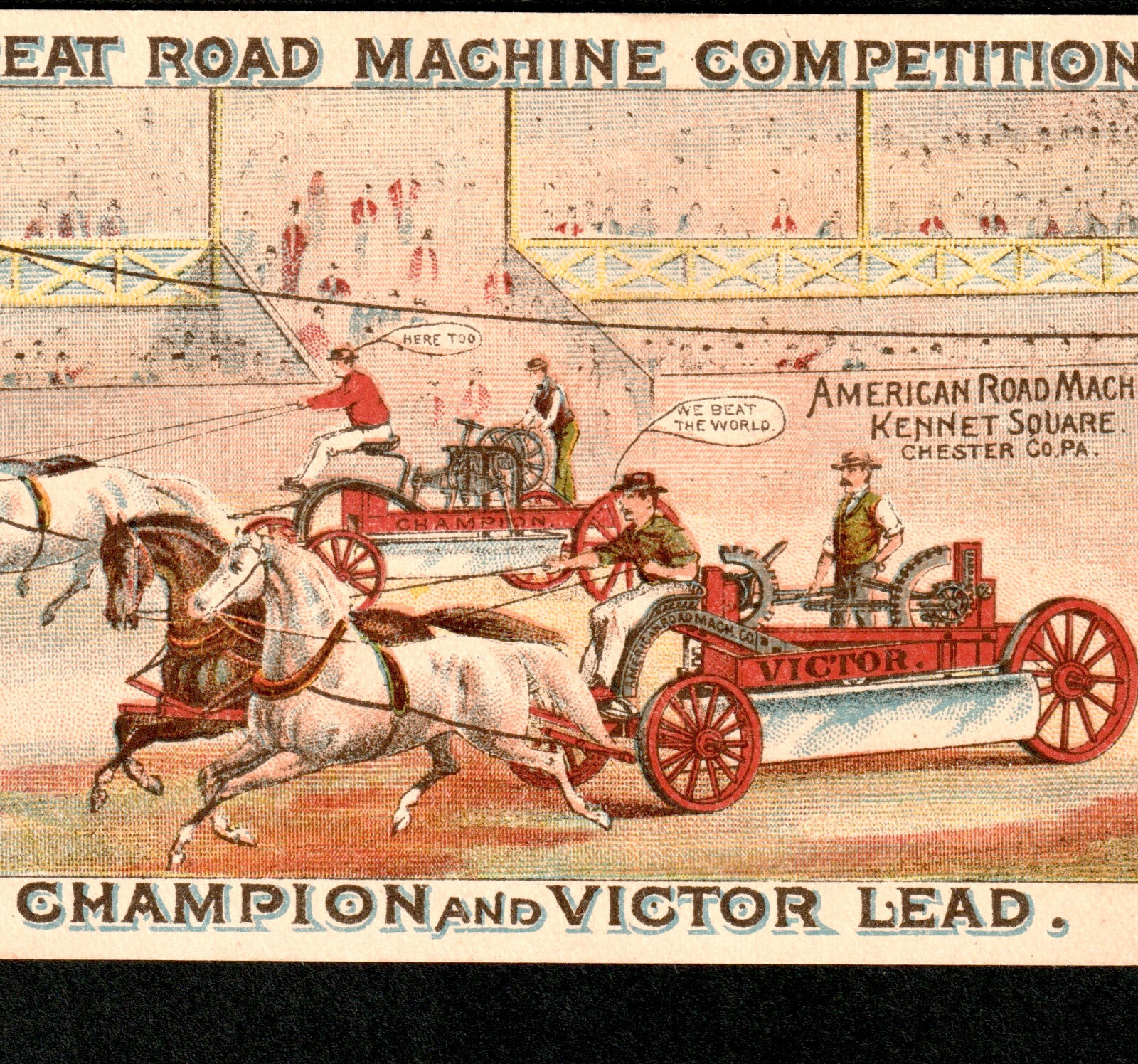 Fantasy American Road Machine Horse Race Track Champion Victor Trade Card RM.8