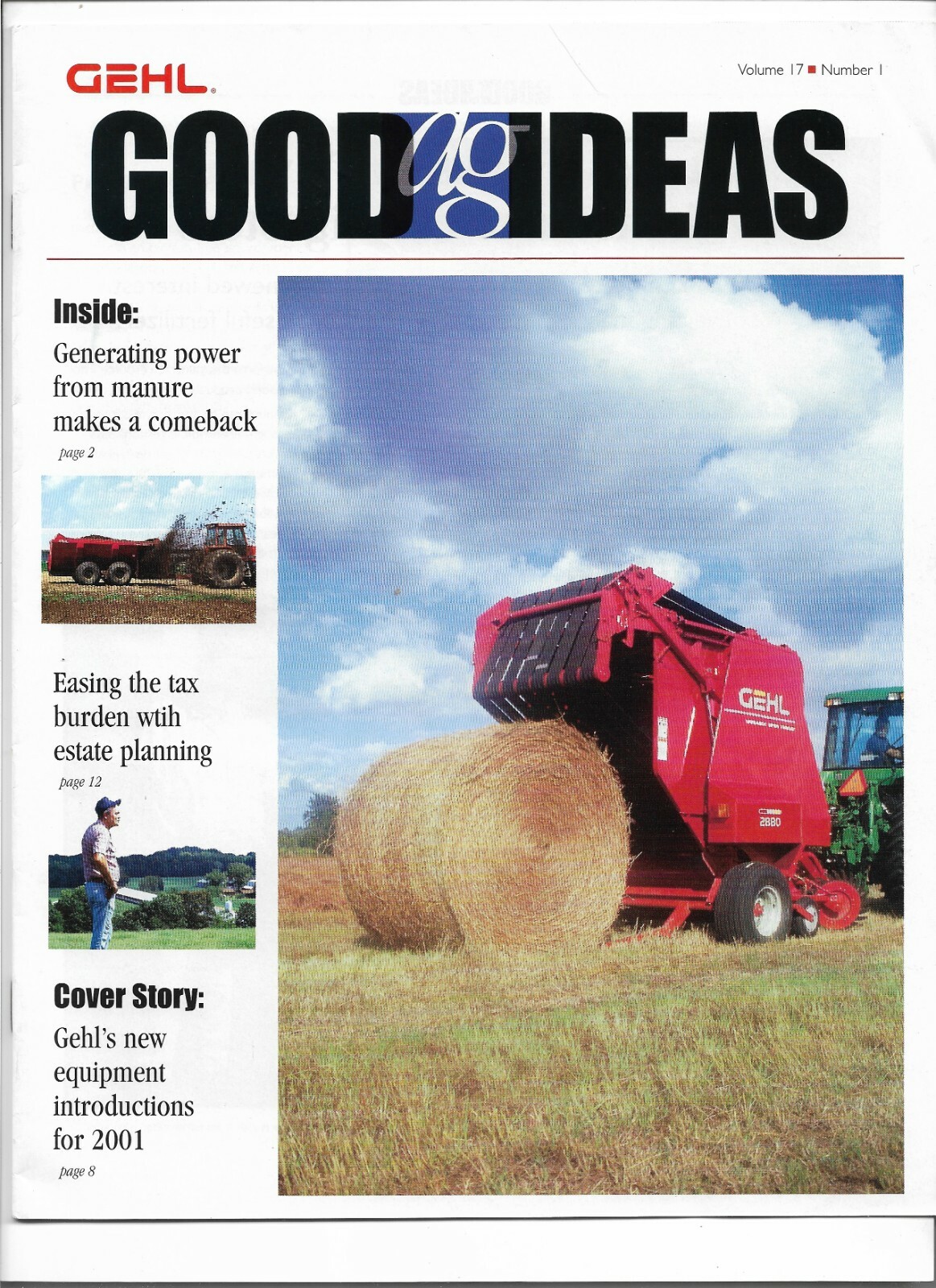 Original OEM Gehl Good Ideas Volume 17 Number 1 Magazine Brochure Book Pamphlet