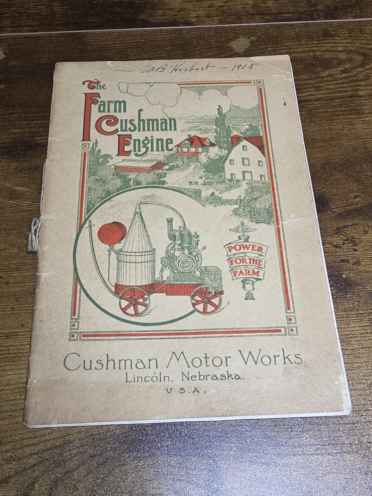 Original 1915 Cushman Motor Works Catalog Brochure Hit Miss Engine Lincoln
