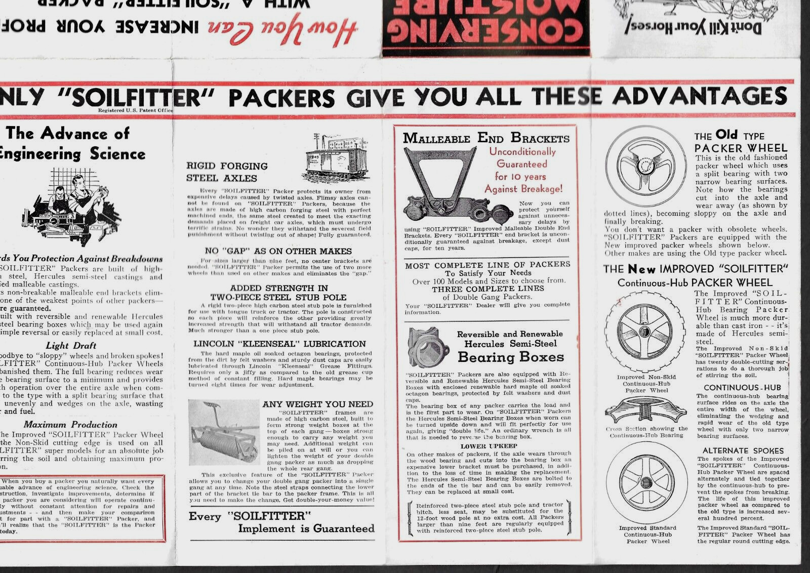 c1937 FARM IMPLEMENTS Broadside/Brochure ~ « Soilfitter » Packers