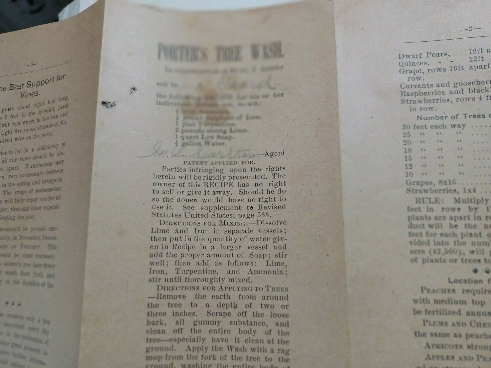 early 1900s Porter&rsquo;s Tree Wash brochure, West Point, Mississippi MS, rare