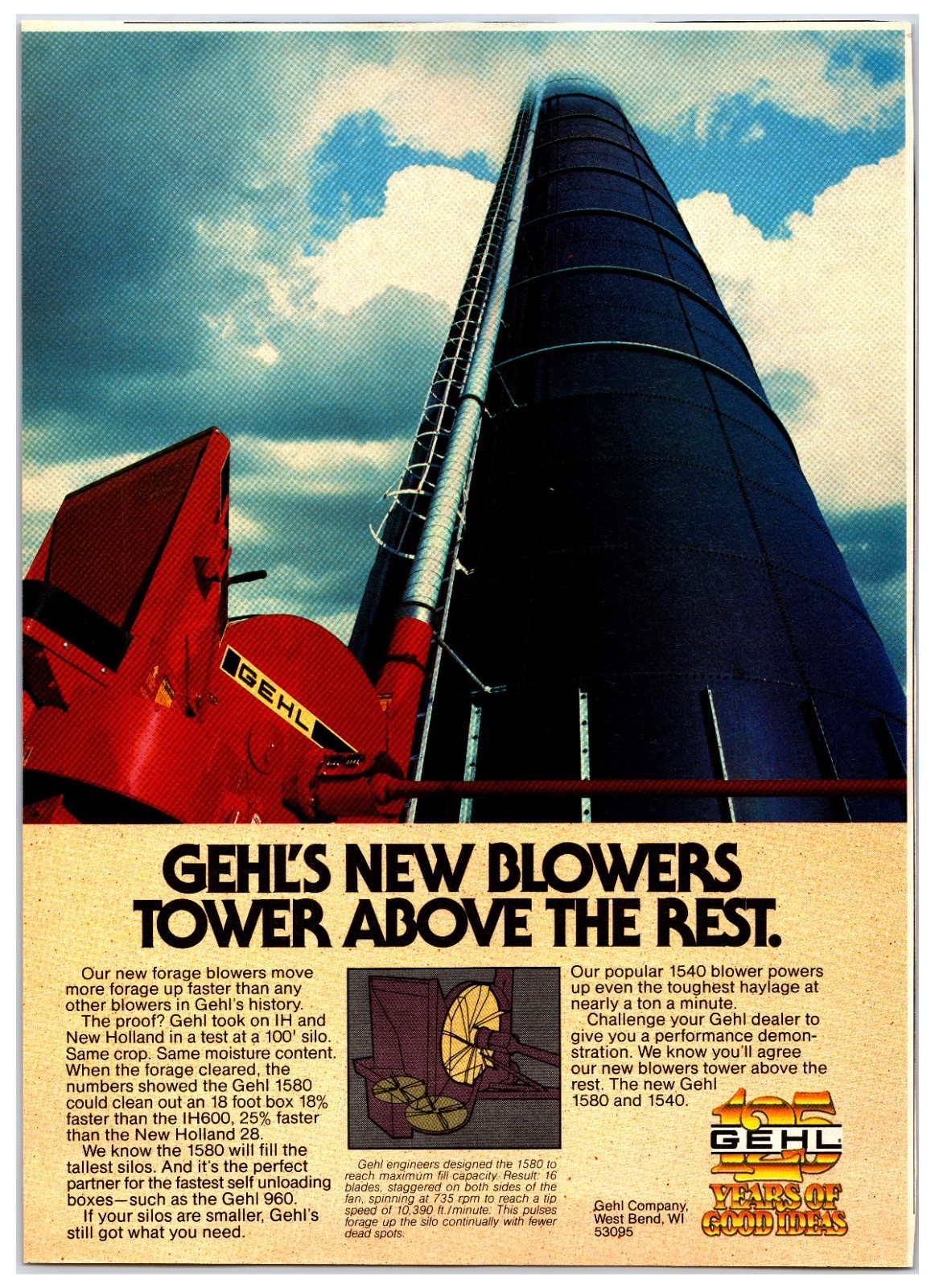 Original 1983 Gehl Forage Blowers Ad – Print Advertisement (8in x 11in)