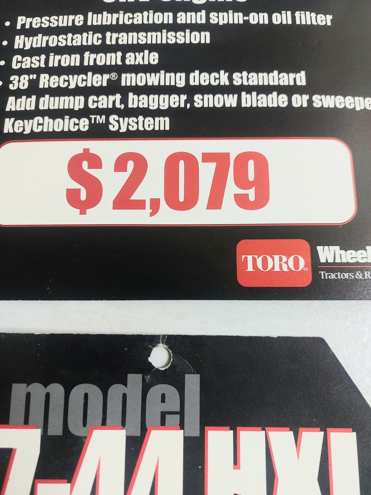 NOS Wheel Horse Dealer Price Tag Sale Hanger Tag 1990&rsquo;s