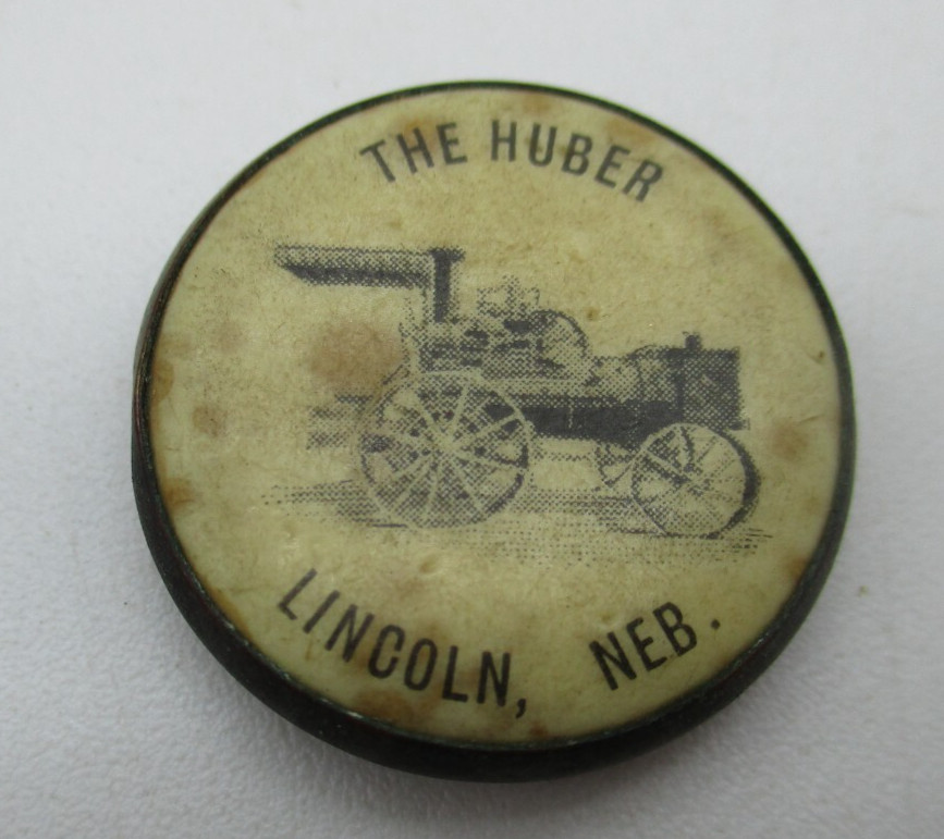 c1900 THE HUBER STEAM ENGINE TRACTOR Lincoln, Nebraska 2 Sided Advertising Piece