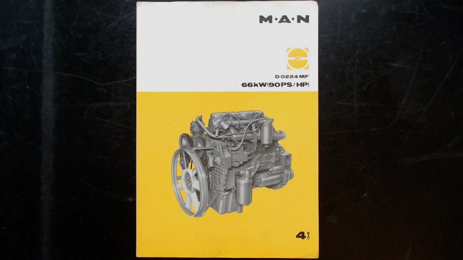MAN Diesel Engine D0224MF Agriculture Brochure 66kW 90HP Vintage