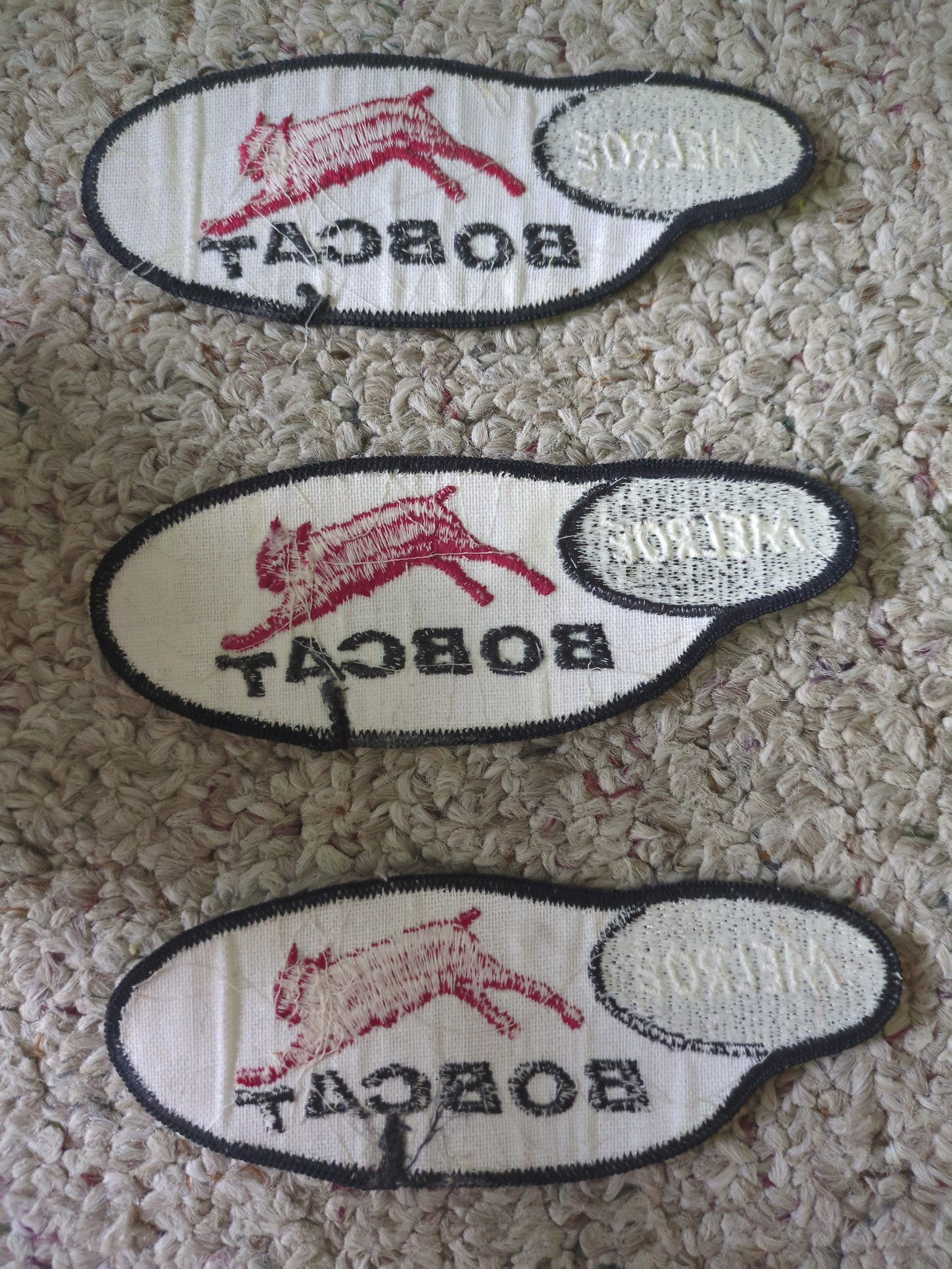 Vintage Melroe Bobcat Embroidered Advertising Patch Black Cream Red Agriculture
