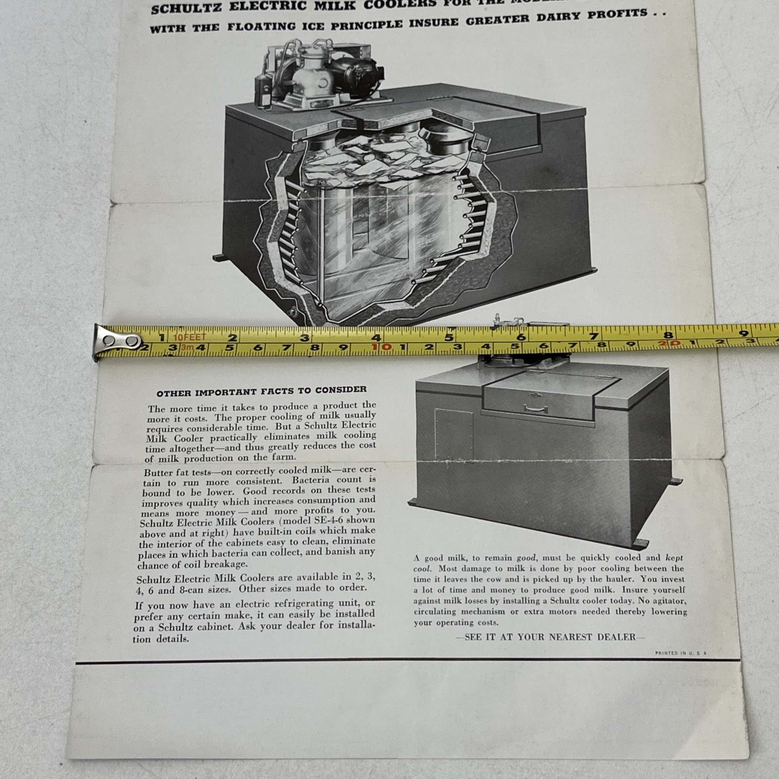 Schultz Bros Sheet Metal Products Paper Ad Saginaw Michigan Milk Cooler