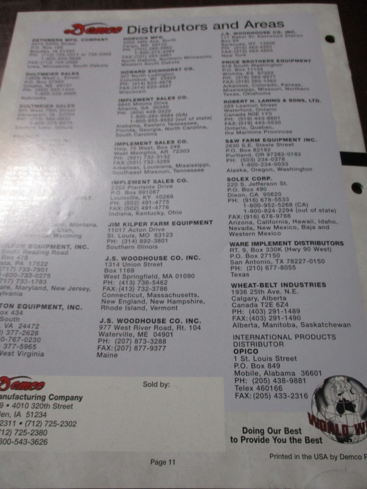 Demco Sprayers Sales/Specifications Brochures, 4 items, 1992, -1995