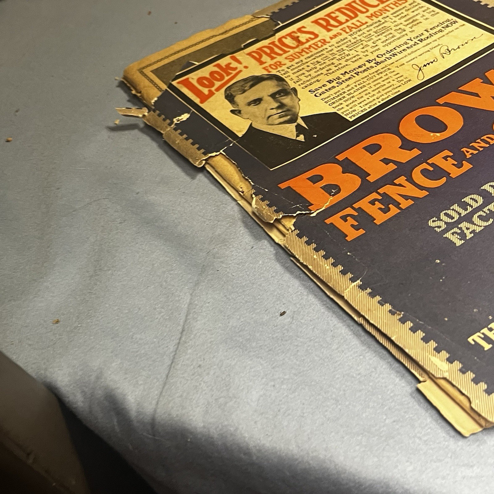 Vintage Sales Catalog Brown Fence Gate Barbes Wire