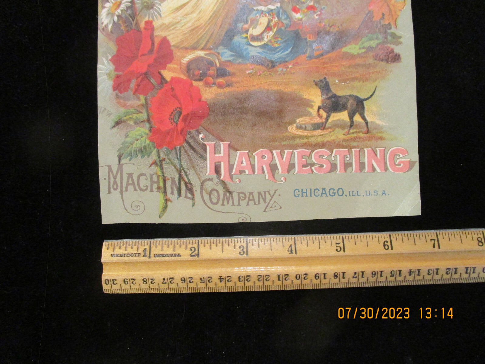 McCORMICK HARVESTING MACHINE CO. Chicago Advertising Trade Card c1880s Antique