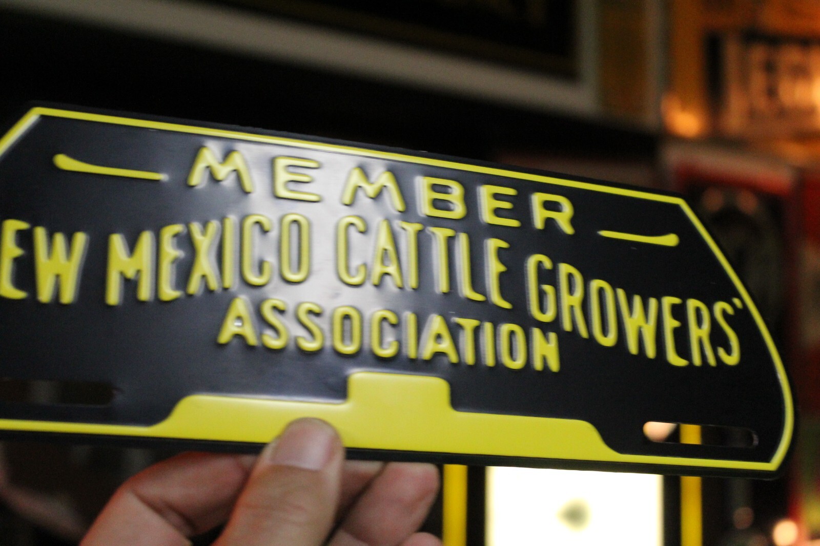 NEW MEXICO CATTLE CROWER MEMBER CO-OP FARM DEALER EMBOSSED METAL SIGN GAS OIL