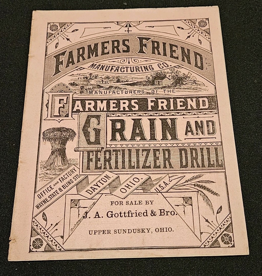 1879 Dayton Ohio Farmers Friend Grain & Drill Brochure Tractor