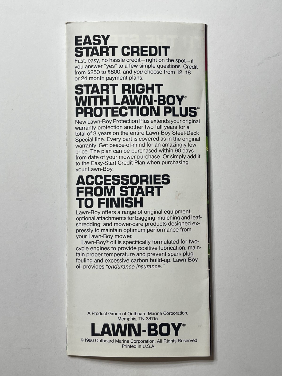 Original 1986 Lawn-Boy Mowers Sale Brochure – (Models 3420 – 4261 – 7035 – 8035)
