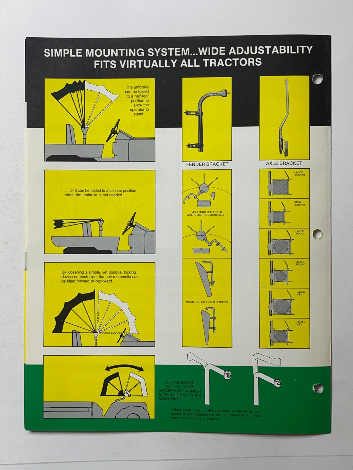 HammerBlow Snowco Umbrella Tractor Shade Sales Brochure *Sales Book* (1970s)