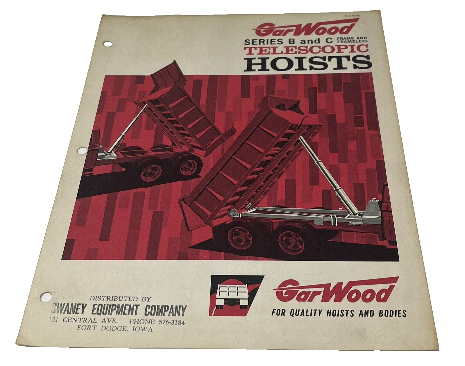 Garwood Series B C Telescopic Truck Hoists Sales Brochure Catalog 1960s
