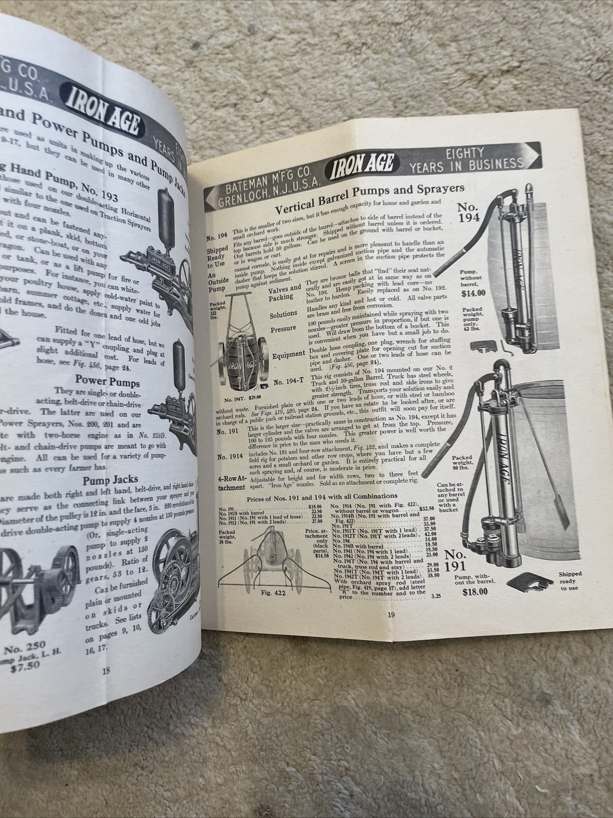 1910s Farm Garden Orchard Implements Catalog Bateman Mfg. Grenloch NJ Catalog
