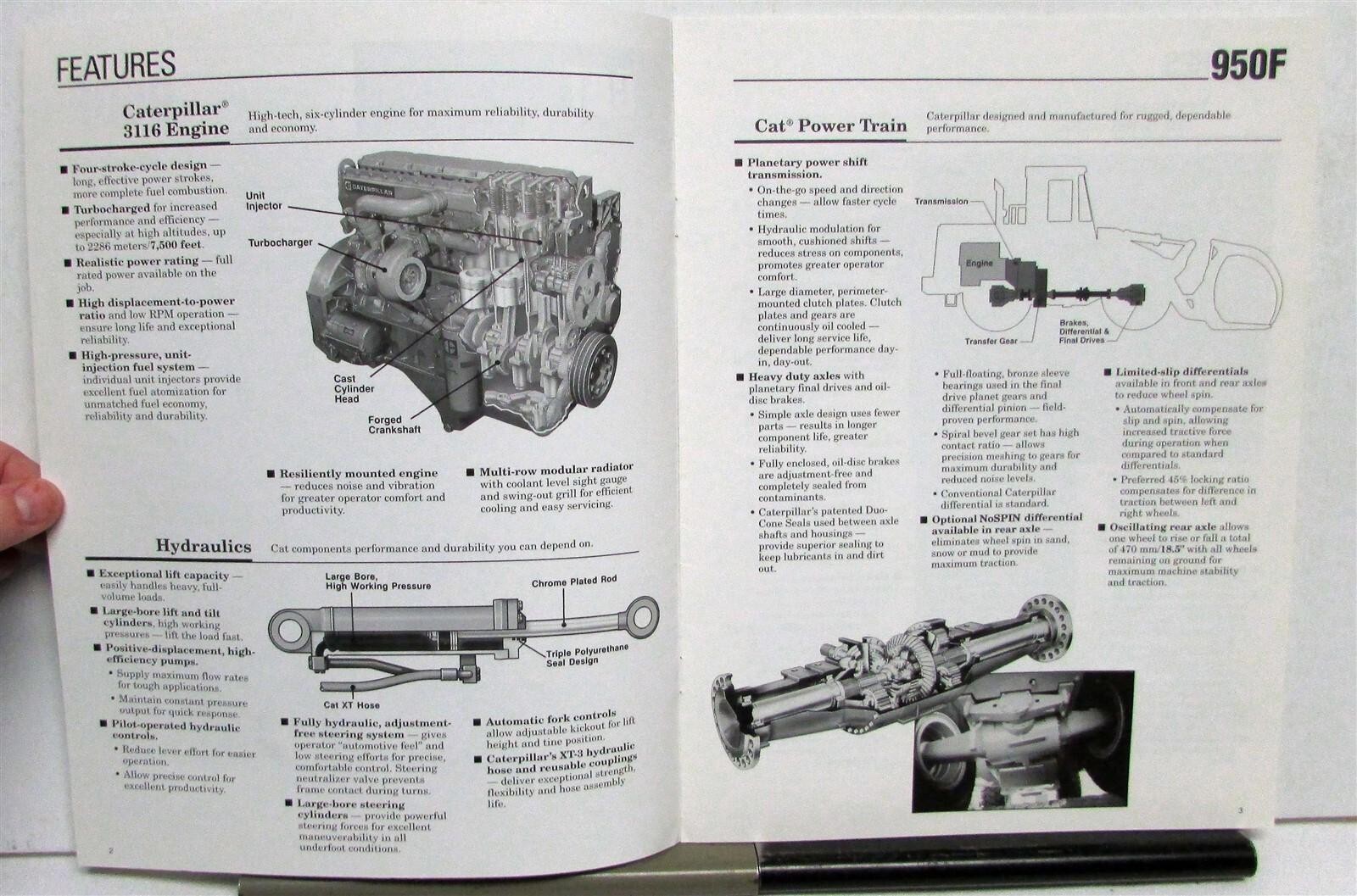 1992 Caterpillar 950F Log Loader Construction Sales Brochure