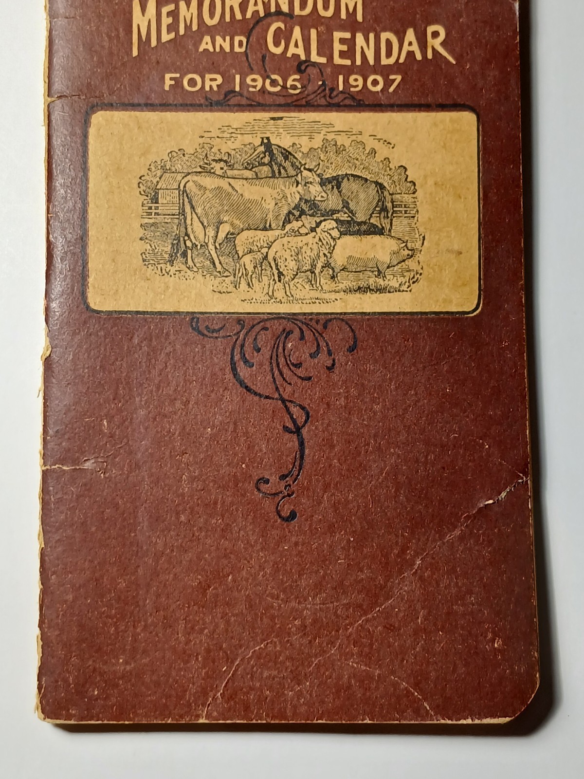 1906 Vintage Farm Ledger Prussian Food Advertising Cow Pig Sheep Horse Graphic
