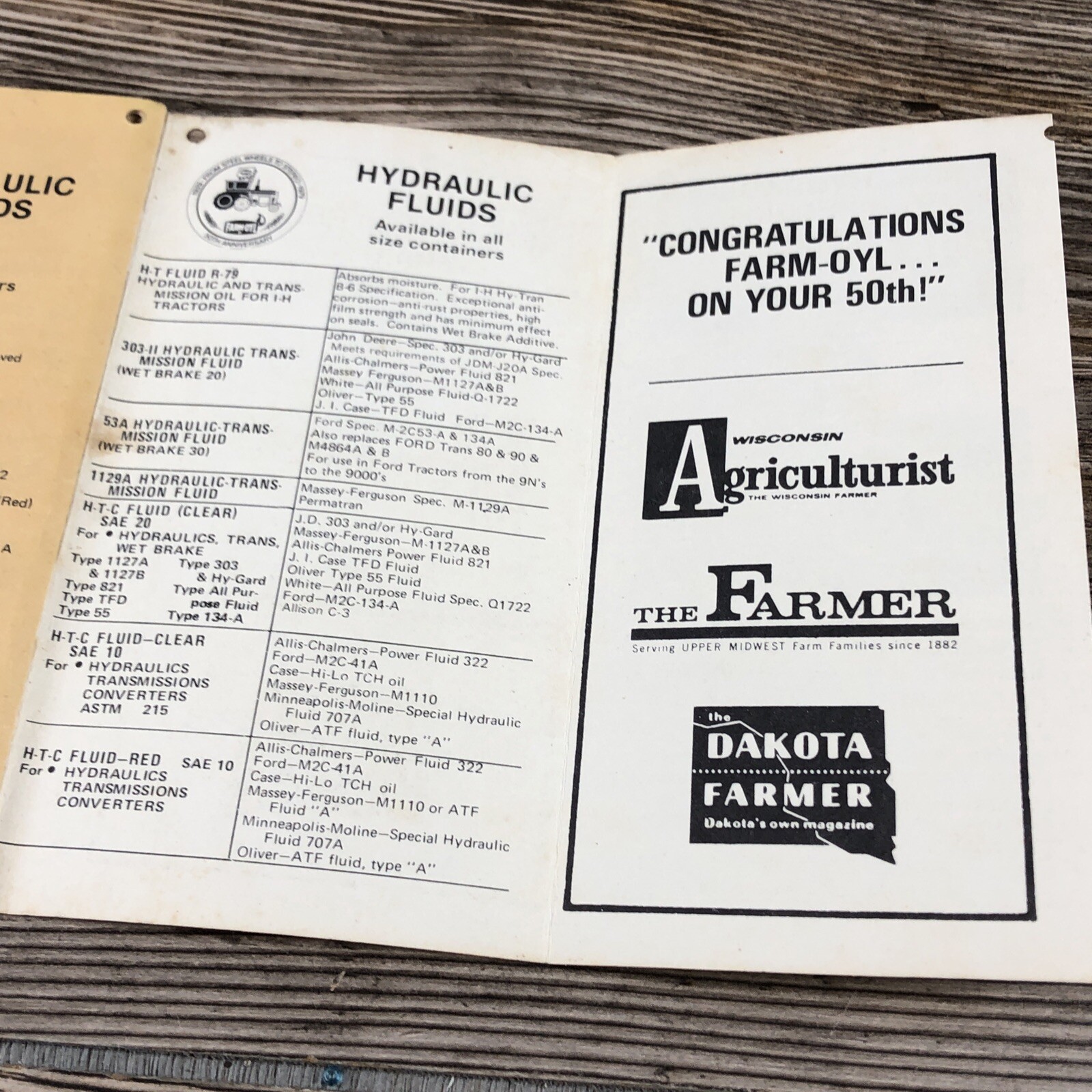 Rare 1979 Farm Oyl 50th Anniversary Agriculture Advertising Notepad Booklet
