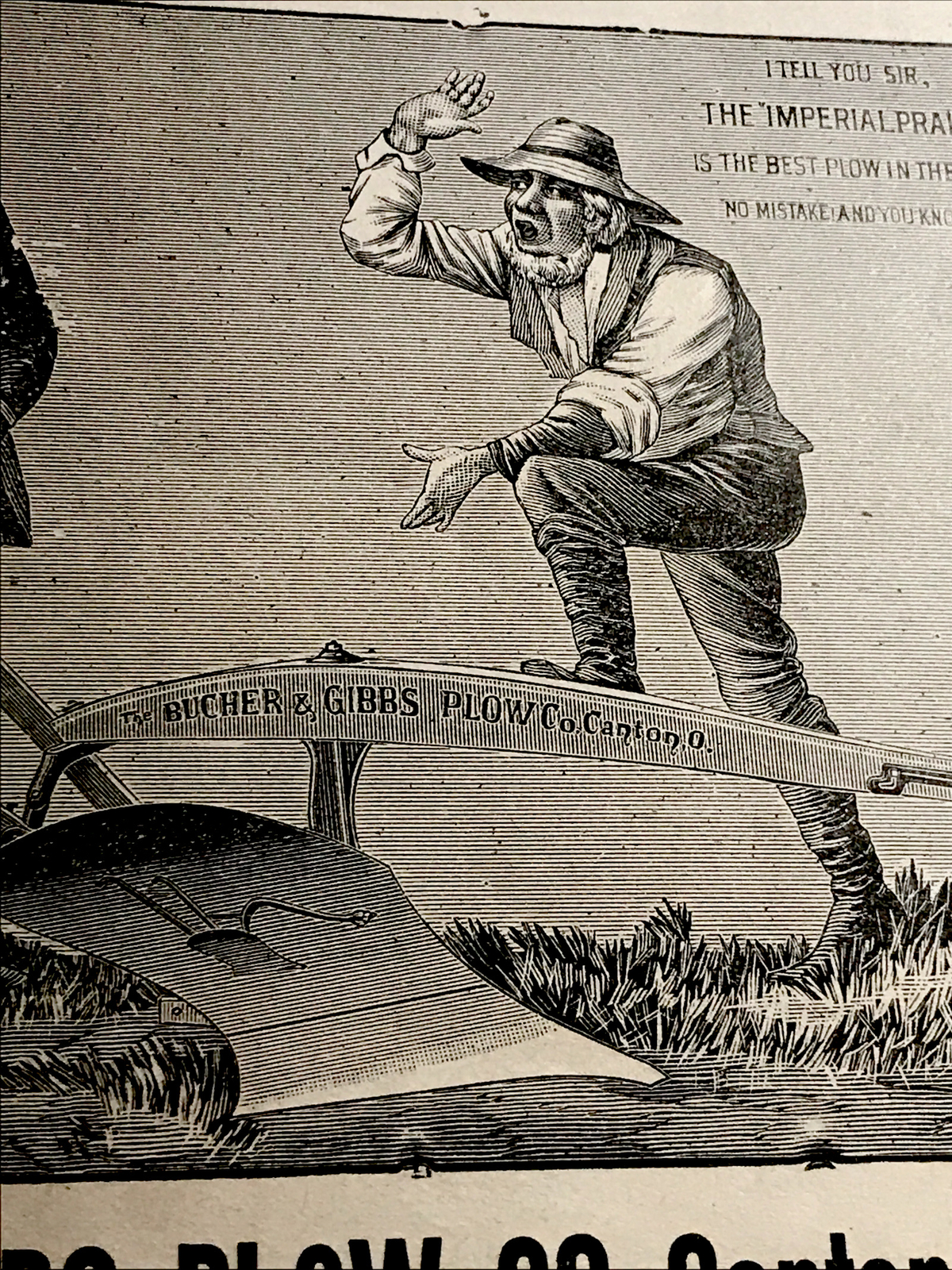 1893 Bucher & Gibbs Plow Co. Farm Engraving Advertising – Canton – Ohio