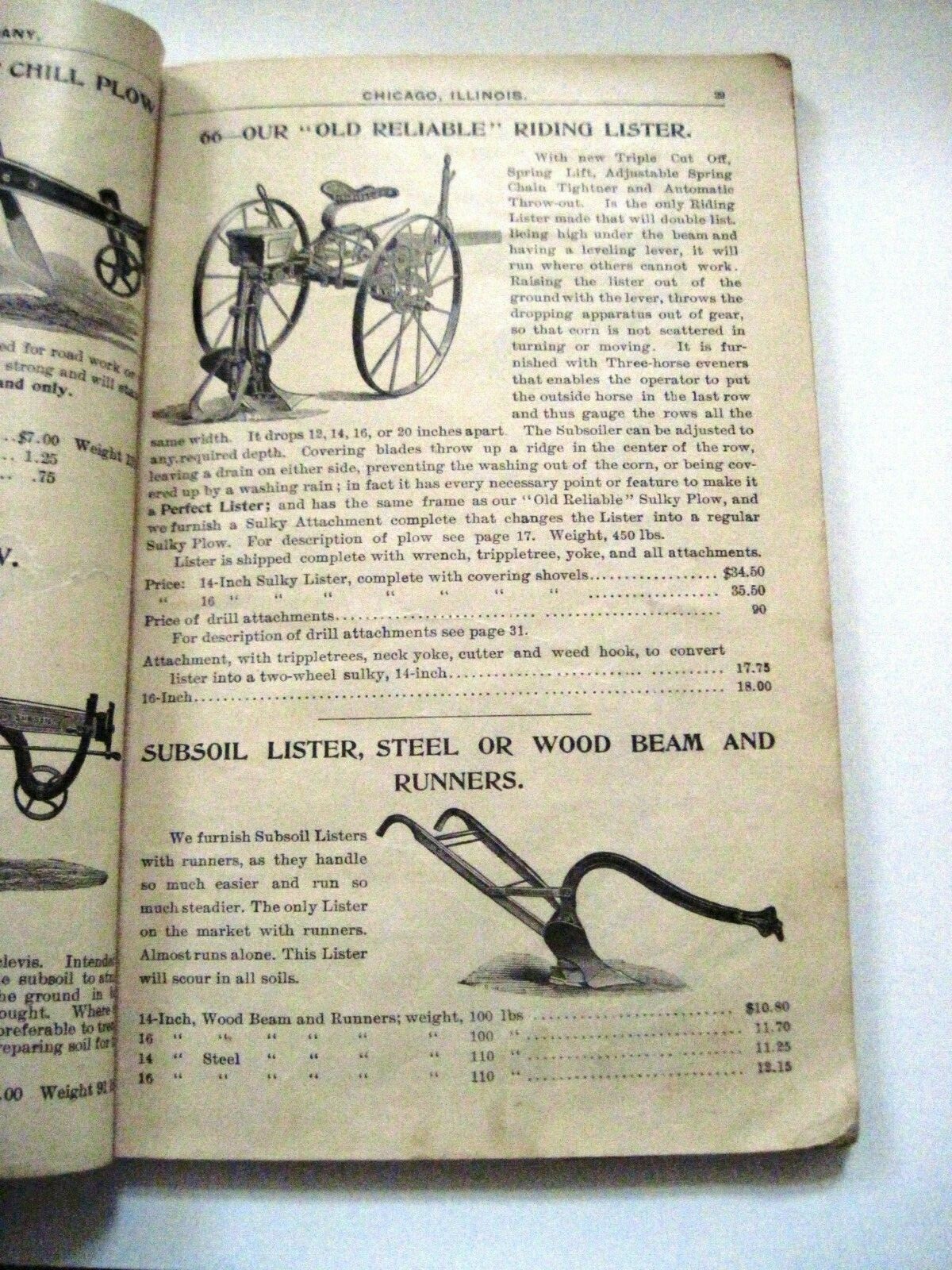 1896 Catalog for « Marvin Smith Co. » Agricultural Equipment Pulled by Horses*