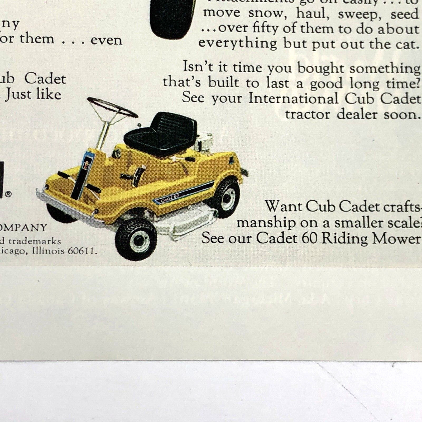 Vintage Cub Cadet Lawn Garden Tractor and the World of Amway of Canada Print Ad