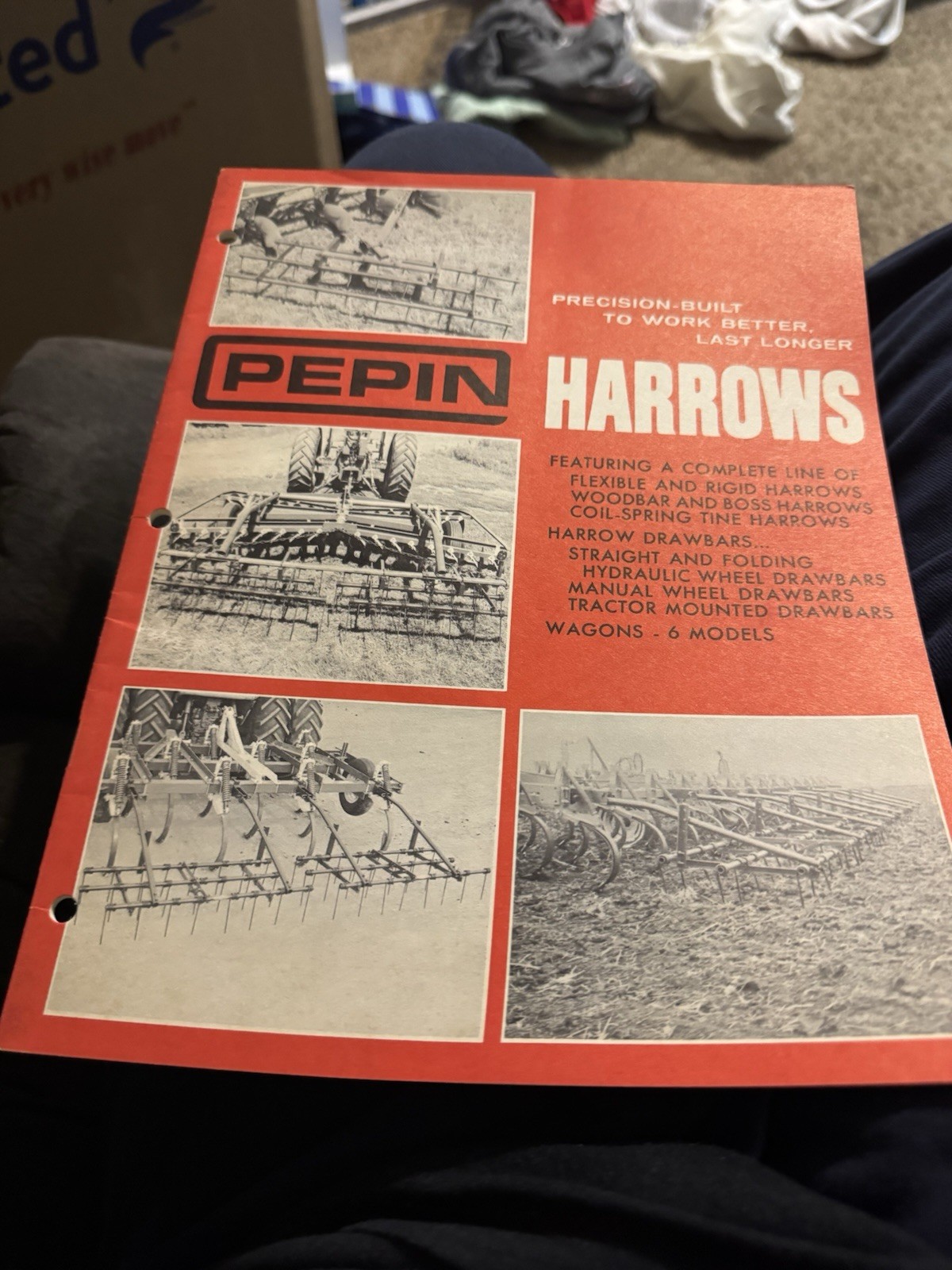 Pepin Harrows Agricultural Advertising Brochure Red White Black Theme