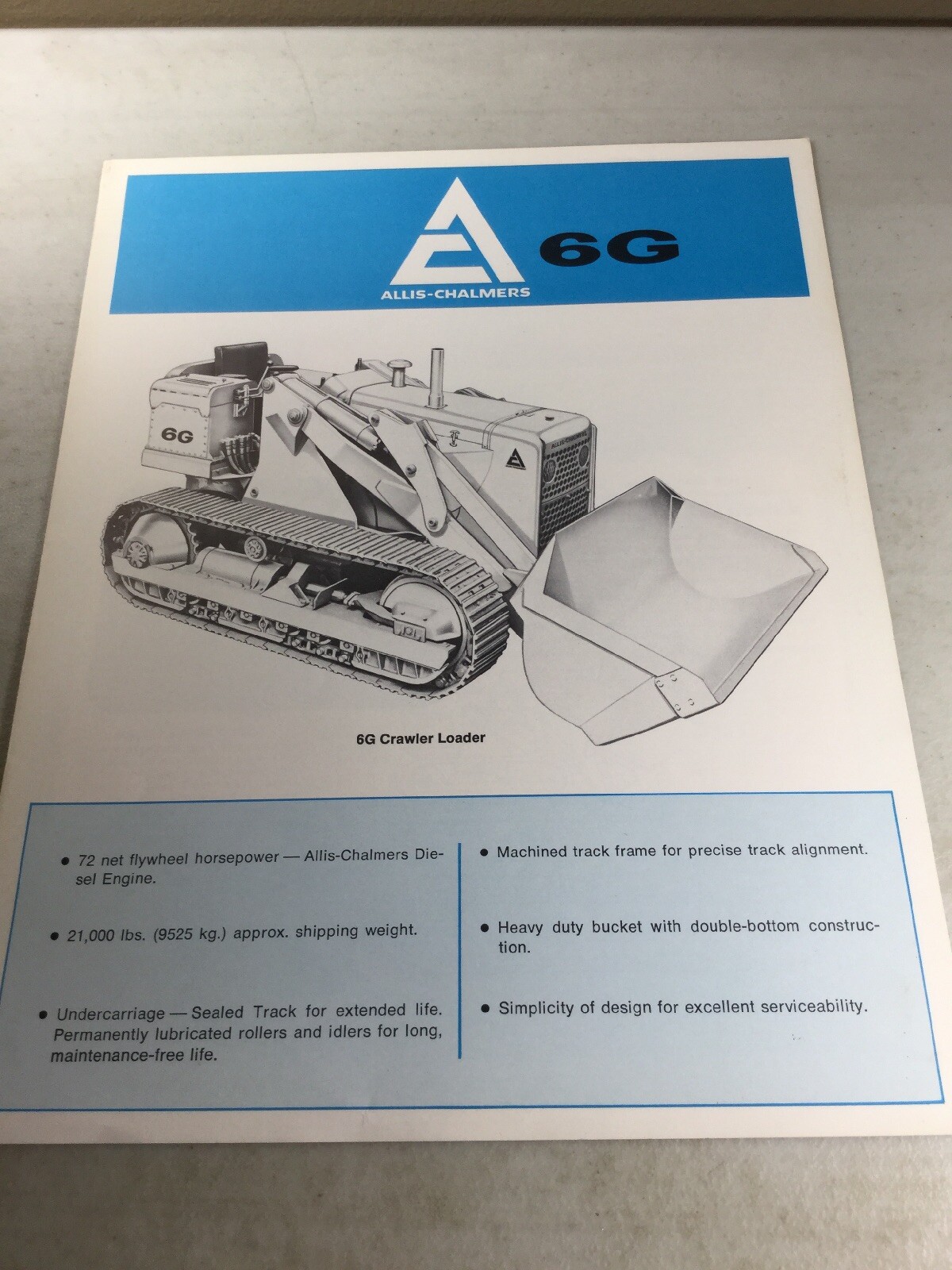 Allis Chalmers 6G Crawler Loader Sales Brochure (Sales Literature)