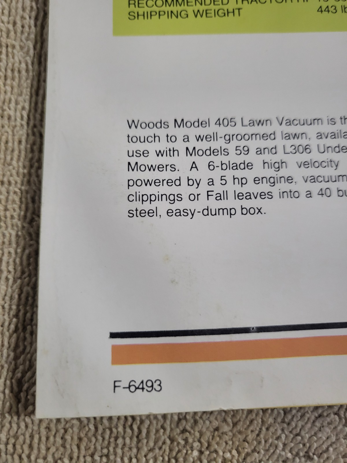 Vintage 1980s WOODS Rotary Mower BROCHURE Belly & Rear mount Lawn Mowers tractor