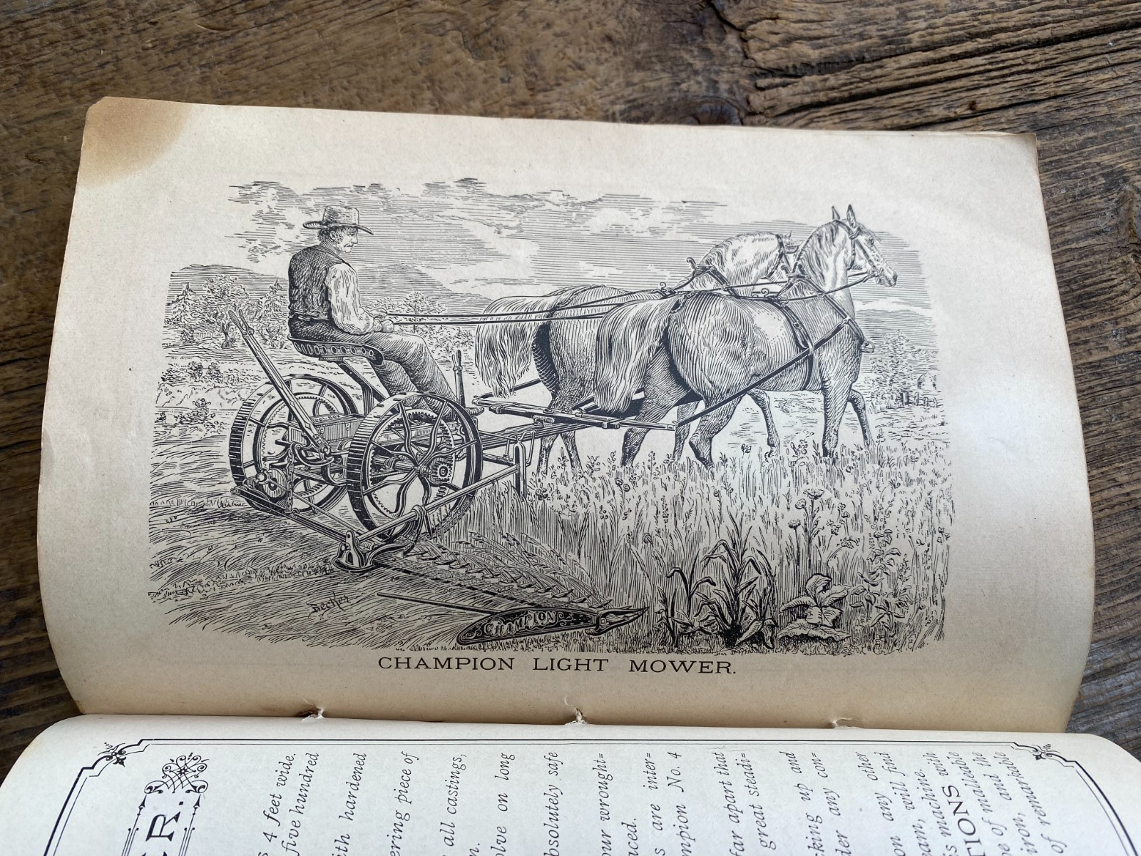 ORIGINAL CHAMPION HORSE DRAWN HARVESTING MACHINES HANDBOOK FOR FARMERS 1882