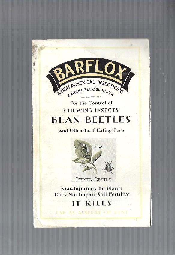 Vintage BARFLOX Insecticide Pamphlet 1915? Bean Beetles, Chewing Insects