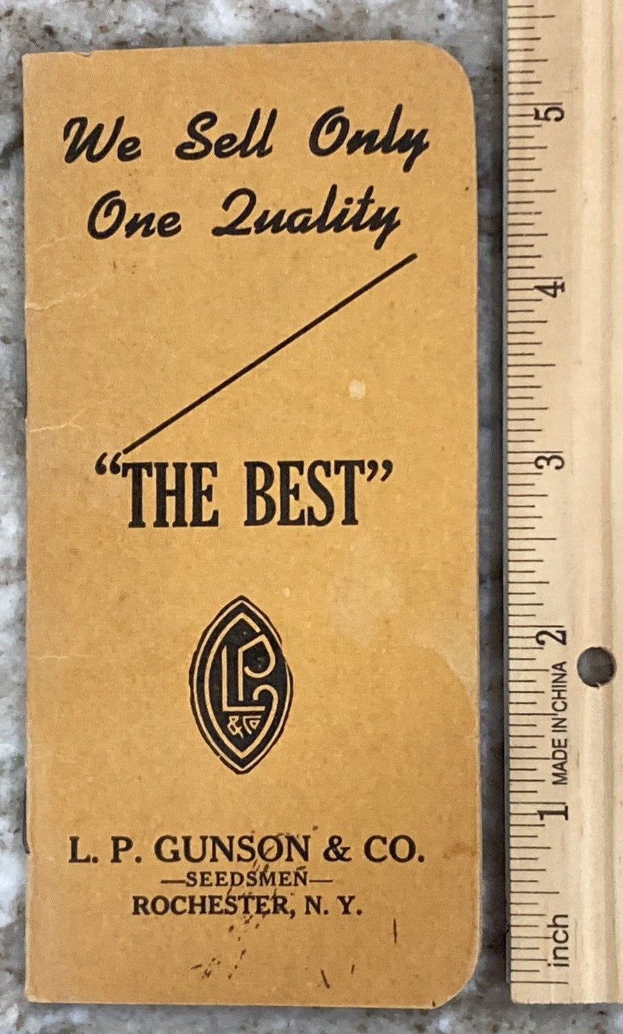L.P. GUNSON & CO. Rochester NY Farming Seed Memo Booklet 1947 Memo Book A994