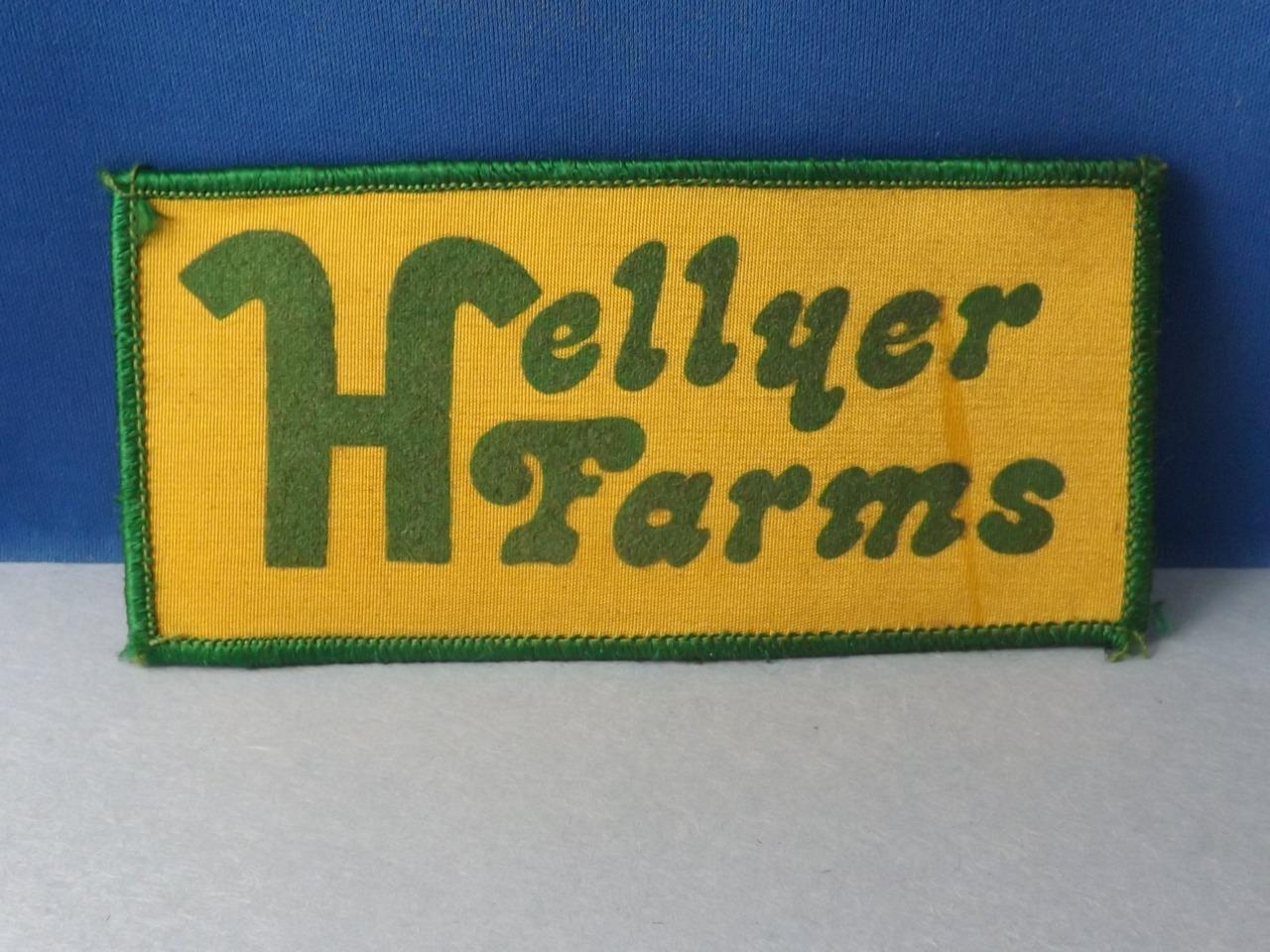 HELLYER FARMS HAT JACKET PATCH VINTAGE SOUVENIR AGRICULTURE ADVERTISING BADGE